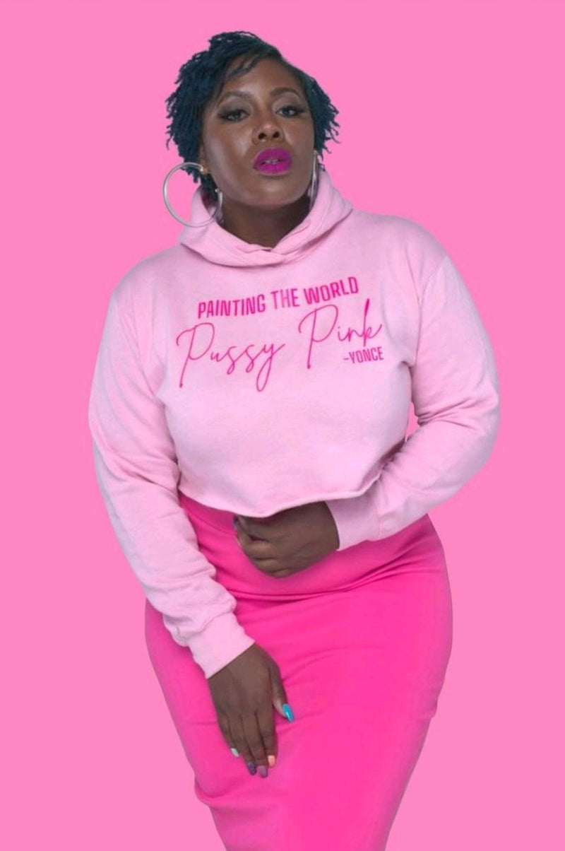 Painting The Town Pink Crop Hoodie