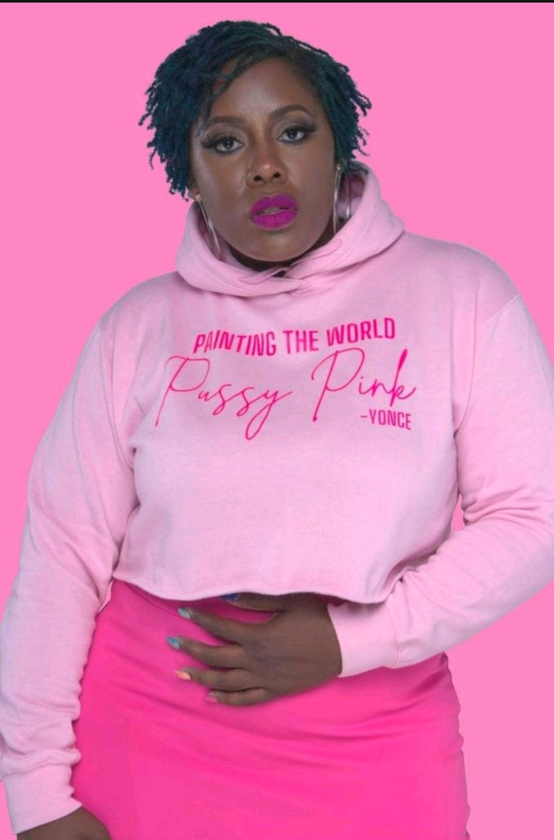 Painting The Town Pink Crop Hoodie